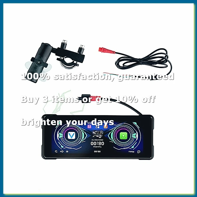 7 Inch Motorcycle Wireless Carplay & Android Auto Front Rear Camera Dual Bluetooth DVR GPS Navigation Display Screen B