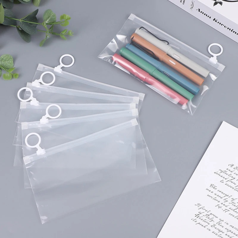 10Pcs Plastic Self Sealing Bags Transparent Pull Tab Ziplock Bag With Breathable Holes Document Cosmetic Underwear Storage Bags