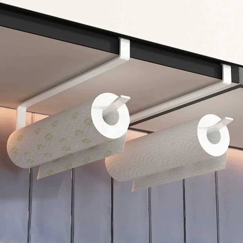 Sem perfuração suporte de toalha de papel de cozinha cabide de armário fixado na parede rack de armazenamento de rolo de papel higiênico acessórios do banheiro