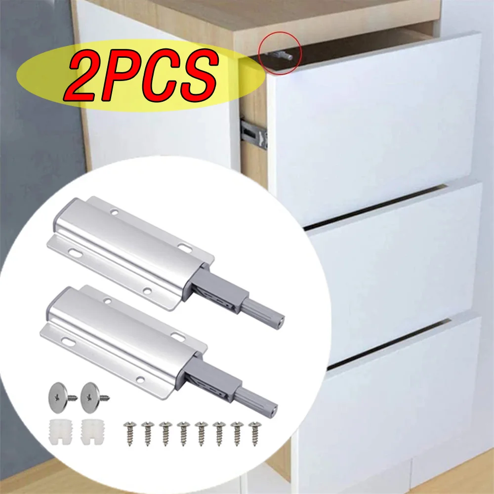 Aluminum Alloy Push to Open Cabinet Door Latch, Magnetic Dra