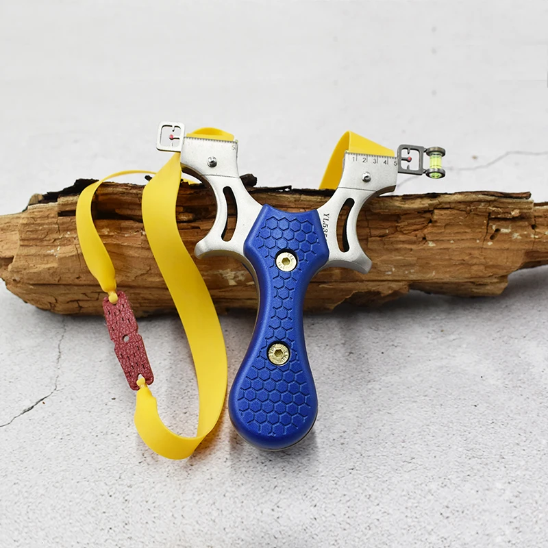 Outdoor Hunting Catapult Stainless Steel Slingshot with ABS Patch Handle Using Flat Rubber Band Slingshots Three Colors