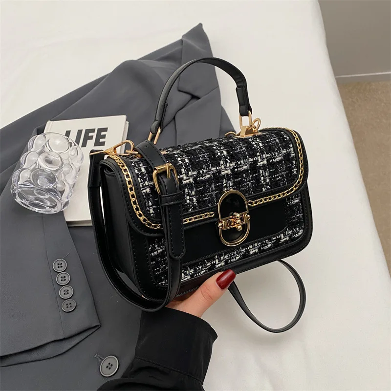 High Sense Handbags Women2024New Light Luxury Minority Shoulder Bag Crossbody Small Square Bag Fashion Women's Bag