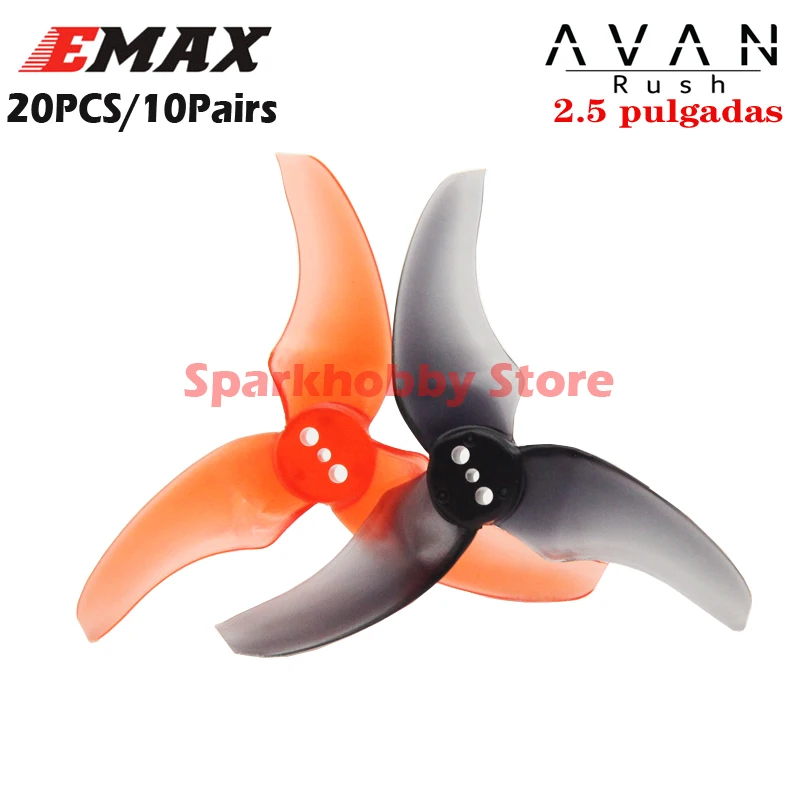 20pcs 10 Pairs Emax AVAN Rush 2 Inch / 2.5 Inch 3 Blade Propeller CW CCW Suitable for Babyhawk RC FPV Quadcopter Racing Drones