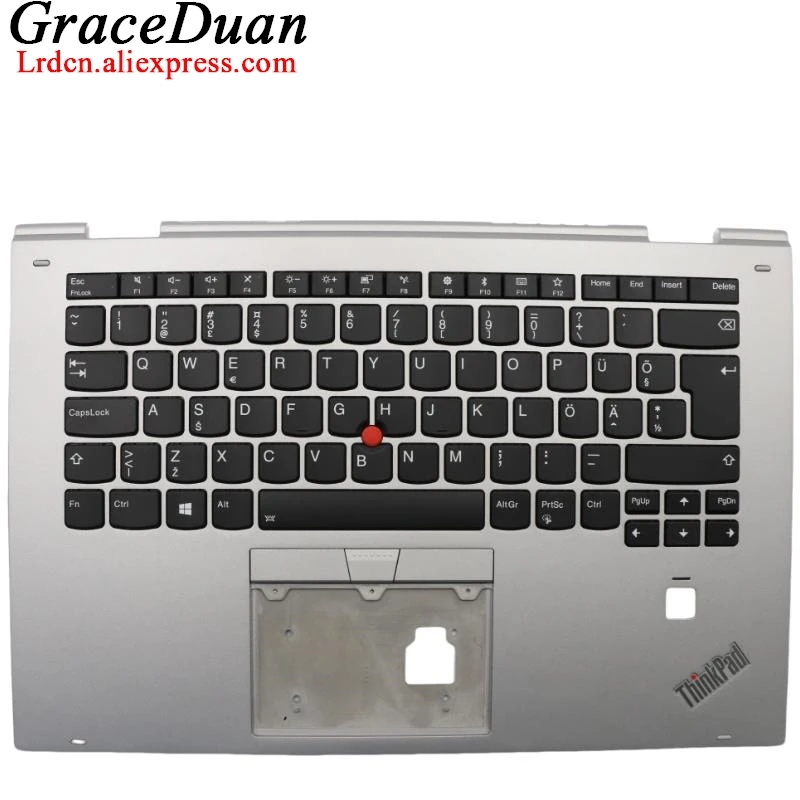 

EE Estonian Silver Keyboard Upper Case Palmrest Shell Cover For Lenovo Thinkpad X1 Yoga 2nd Gen2 G2 01LV009 01LV089 01LV129 01LV