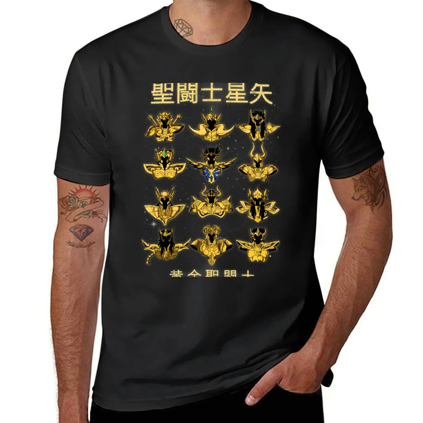 

GOLD SAINTS T-Shirt korean fashion tees Man t-shirt anime figures designer t shirt men
