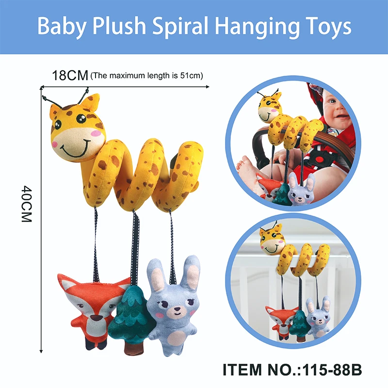 جديد لينة سرير الرضع سرير عربة لعبة دوامة لعبة طفل لحديثي الولادة مقعد السيارة التعليمية خشخيشات منشفة أطفال بيبي اللعب 0-36 شهرا #6