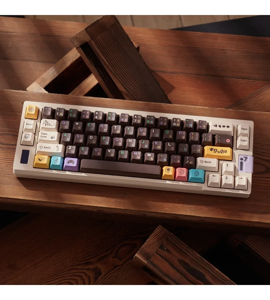 Afternoon Tea Donut Mechanical Keyboard Keycap 152 Keys PBT Five-sided Sublimation Original Factory Height Adaptation 75/84