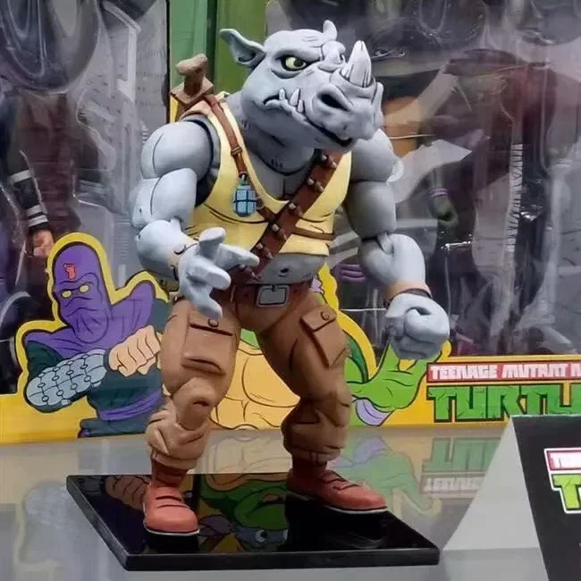 Neca triturador michelangelo pé solda donatello krang figura bebop rocksteady tartaruga figura ação estatueta brinquedo 2 pçs/set