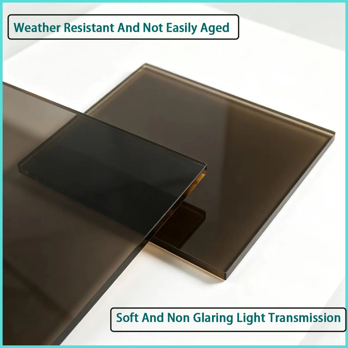 2-5mm thick brown transparent acrylic square board is used for decorative partitions, window displays, lighting panels,etc