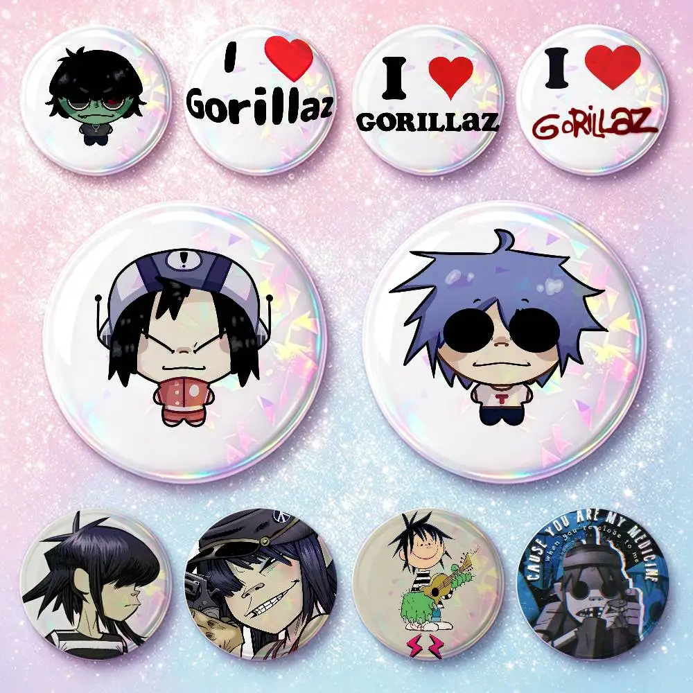 Cartoon Virtual Band Gorillaz Badges Button Round Creative Pin Brooch Badge Bag Decor Accessories Fans Collect Friends Gifts