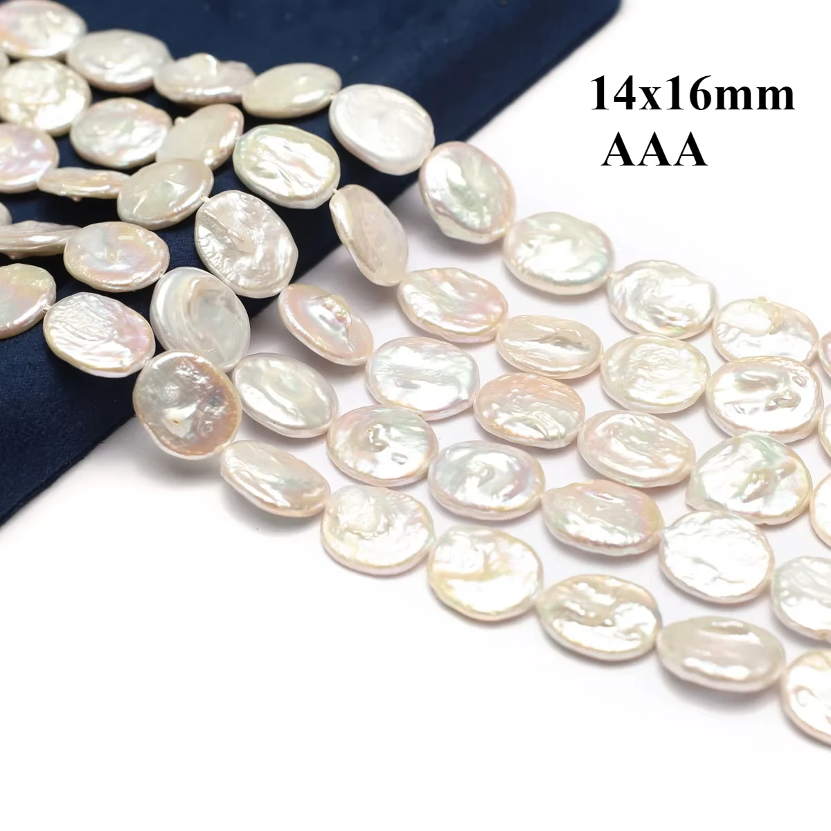 

14x16mm AAA White Fashion Natural Freshwater Pearl Oval Baroque Button Bead Jewelry Make DIY Necklace Bracelet Accessories Gifts