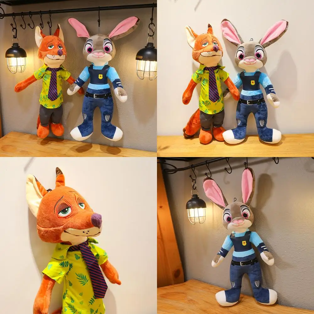 

Hot 60cm Kawaii Judy Hopps Plush Toy Nick Wilde Stuffed Doll Cute From Zootopia Kids Birthday Gift for Girls Soft Animal Doll