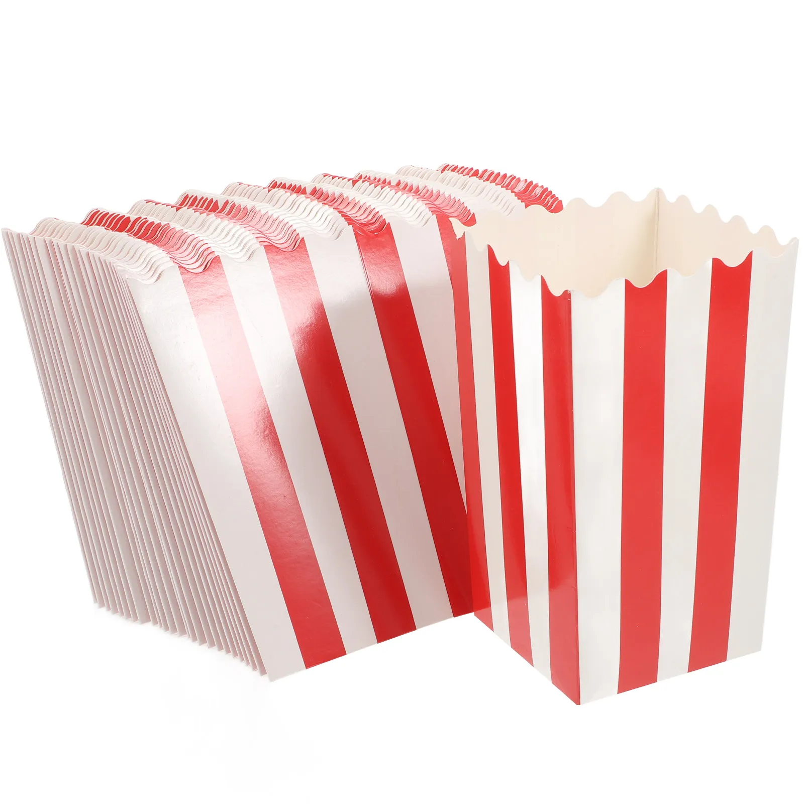 25Pcs Boxes Popcorn Paper Cups Disposable Snack Containers for Movie Night Party Candy Treats