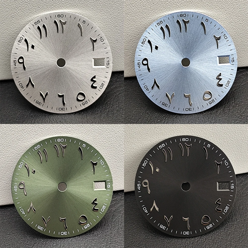 28.5mm Watch Dial For NH35 Movement Arabic Numeral Marks Black White Watch Face Mod Parts Accessories Support Customized Logo