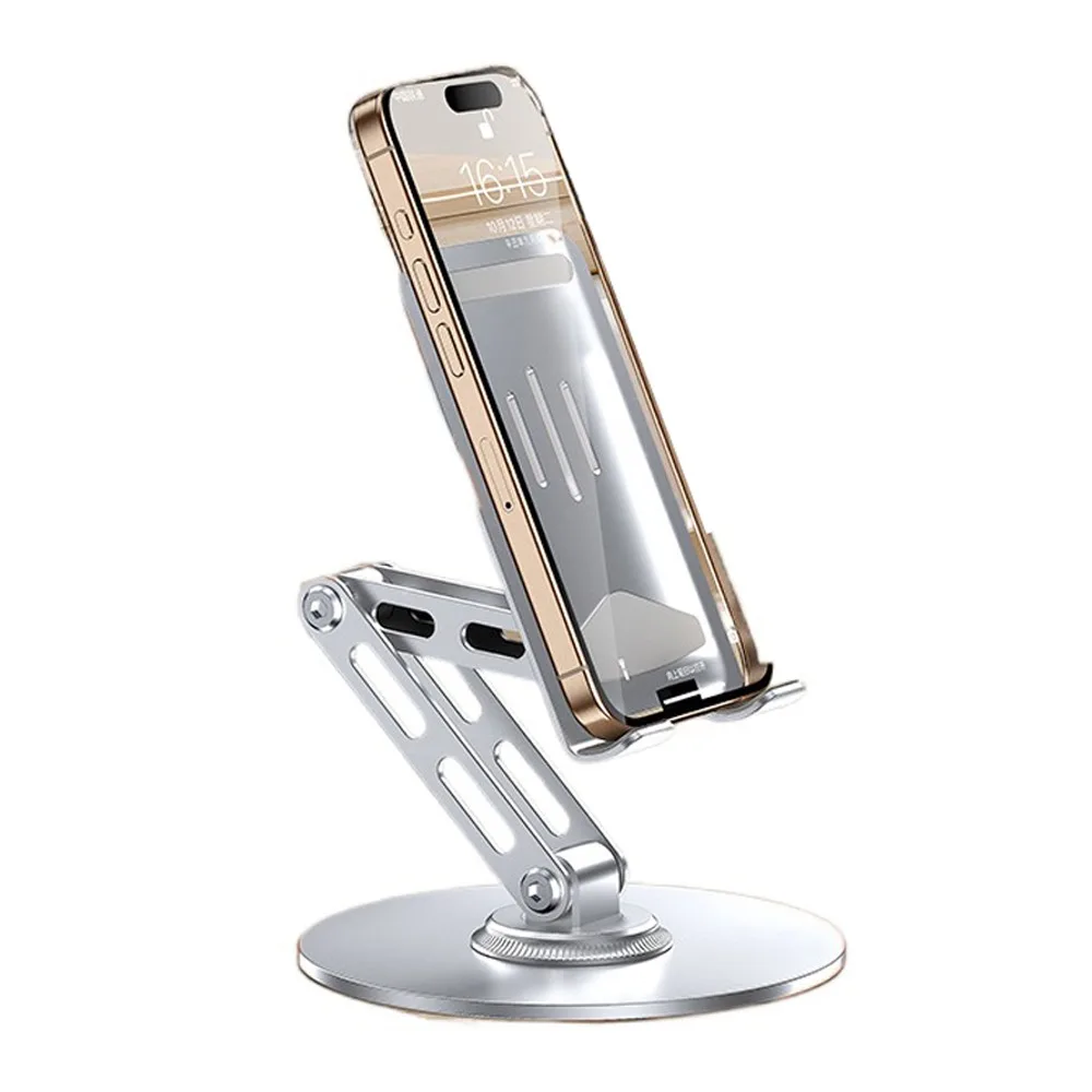 

360 ° Rotating Adjustable Phone Holder Folding Metal Mobile Phone Holder Stand Portable Adjustable Table Cell Phone Stand