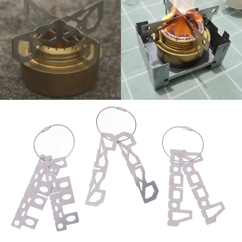 

Outdoor Stainless Steel Alcohol Stove Stand Rack Stove Cross Rack Camping Stove Cross Stand Spirit Burner Base Picnic Cookware