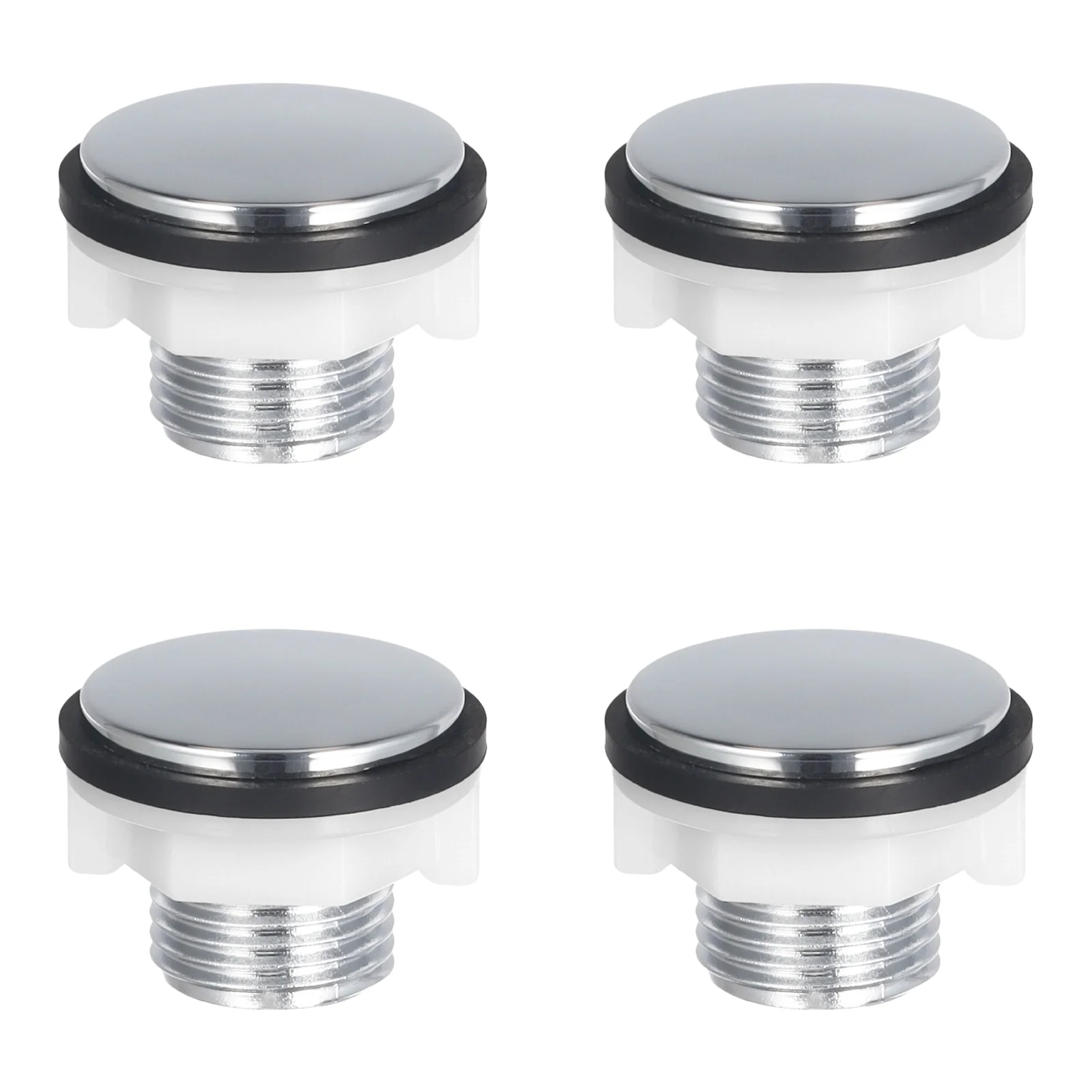 4pcs Plastic Toilet Tank Side Inlet Stopper 3/8 Inch Threaded Overflow Protection Decorative Seal For Washbasin Bathtub Plumbing