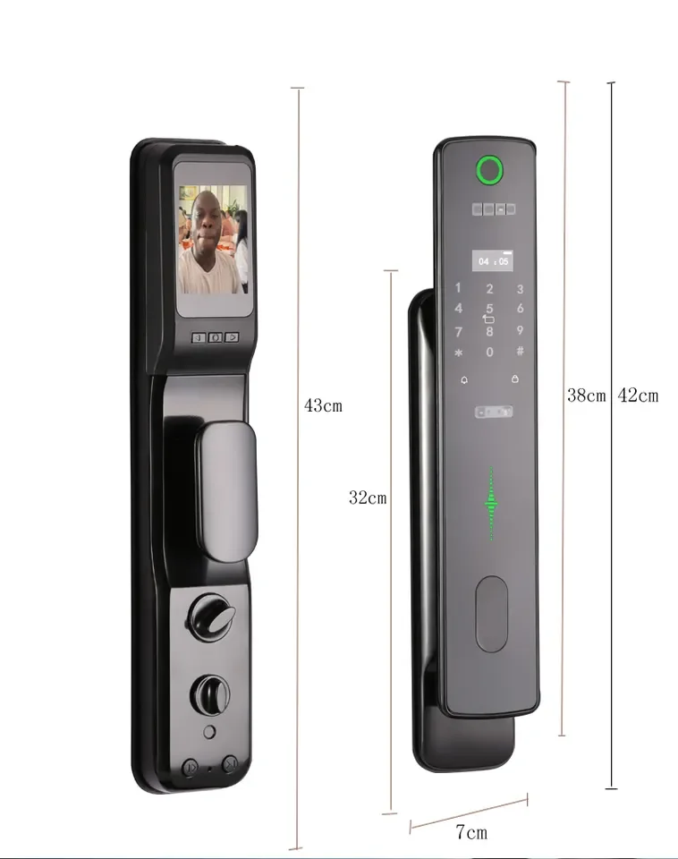 China Factory Door Smart Lock TUYA WIFI 3D Face Intercom in tempo reale Smart Door Lock Control By Phone