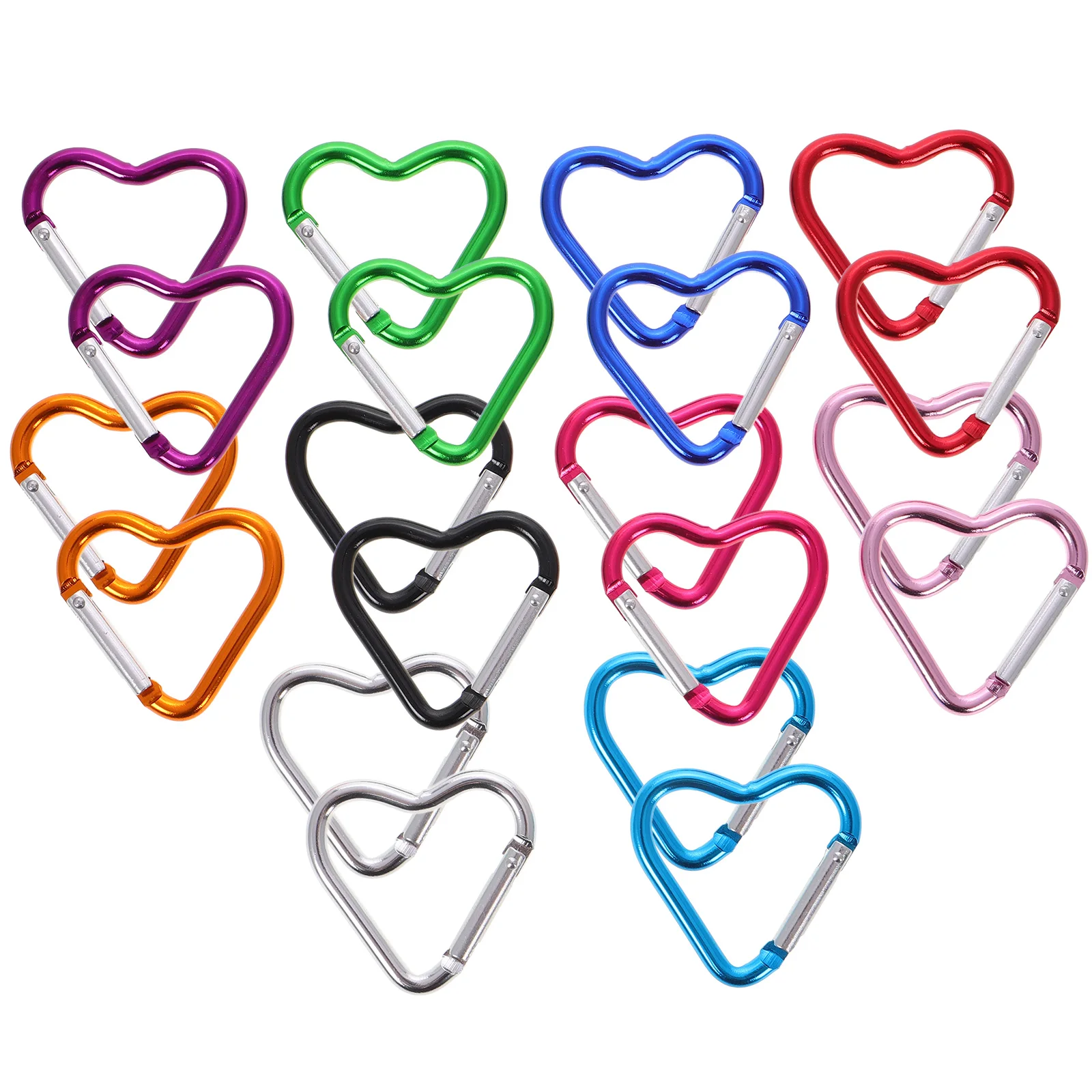 

20 Pcs Heart-shaped Hook Carabiner Cute Backpack Aluminum Alloy Key Holder Hooks
