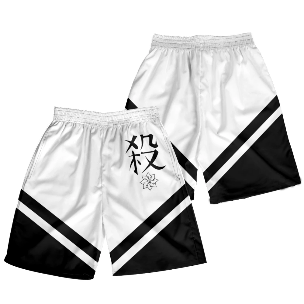 Shinazugawa Sanemi สไตล์ 3D พิมพ์กางเกงขาสั้นฤดูร้อนใหม่ด่วนแห้งชายหาดว่ายน้ํากางเกงขาสั้นผู้ชายอะนิเมะสั้นกางเกงชายหาดเสื้อผ้า