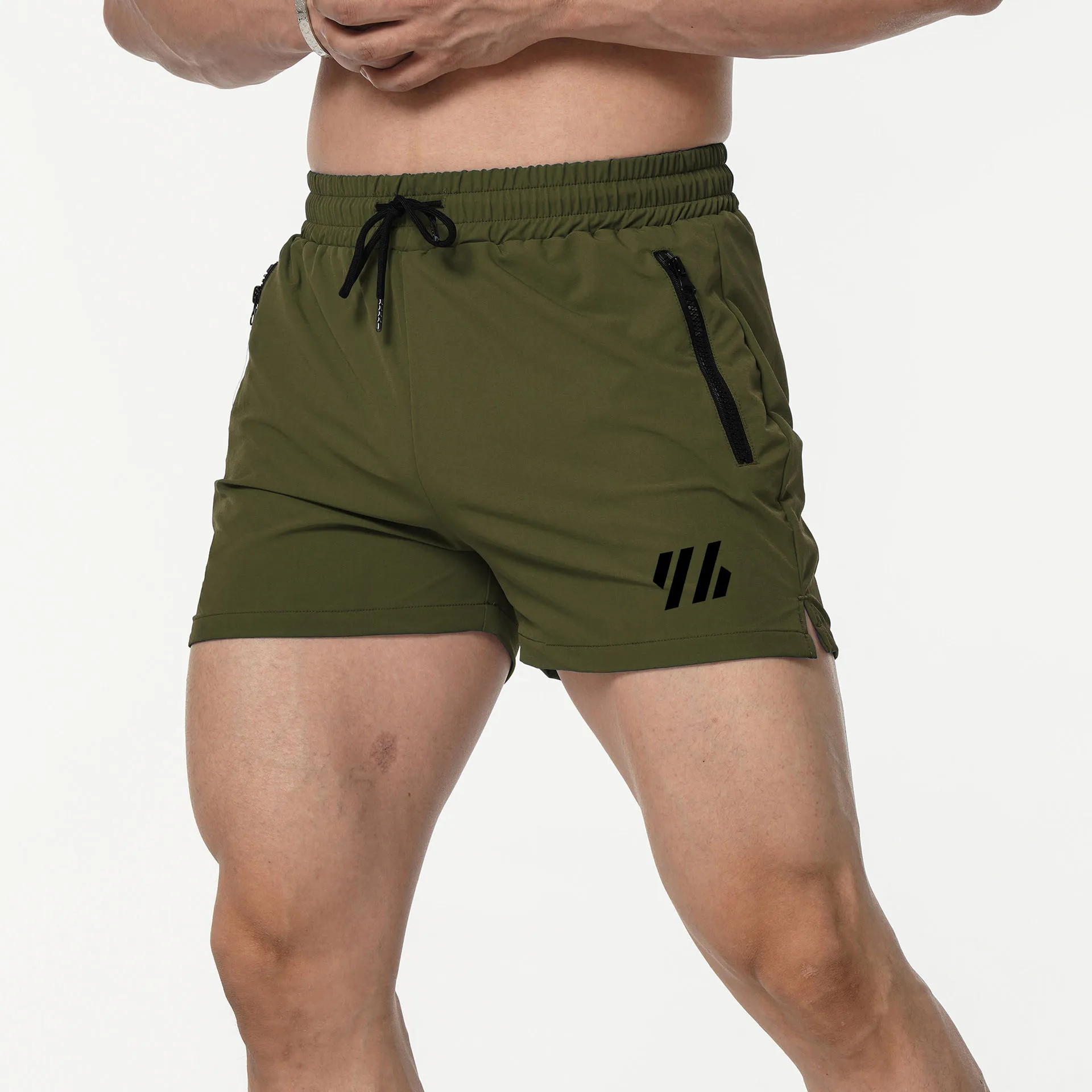 Sports  Quick Drying Stretch Breathable Shorts Summer Outdoor Fitness Mid-waist Male Adult No Lining Three Minute Shorts