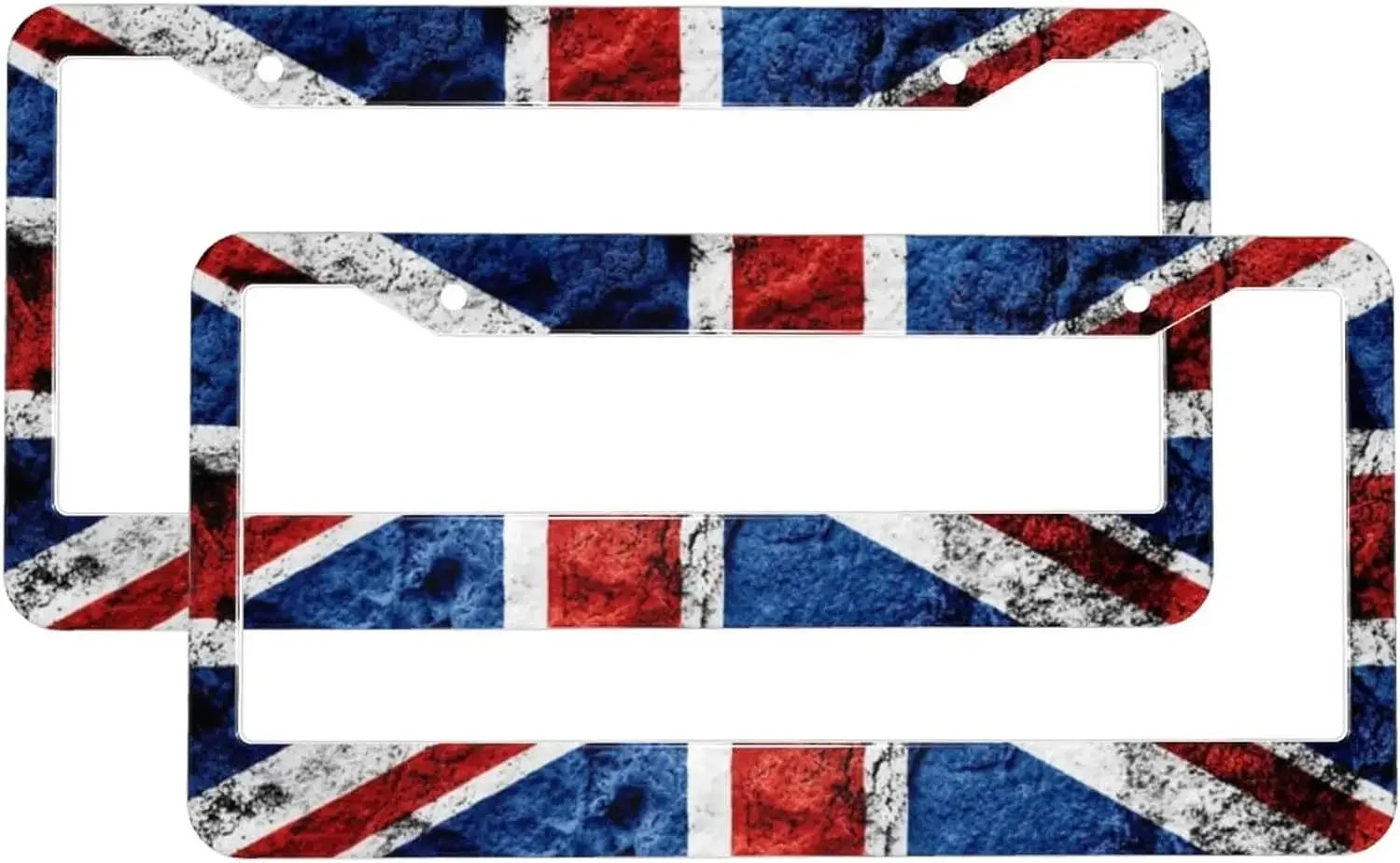

Union Jack Pattern License Plate Frame 2 Pack License Plate Holder with 2 Holes Car Tag Frame for Women Men US Vehicles