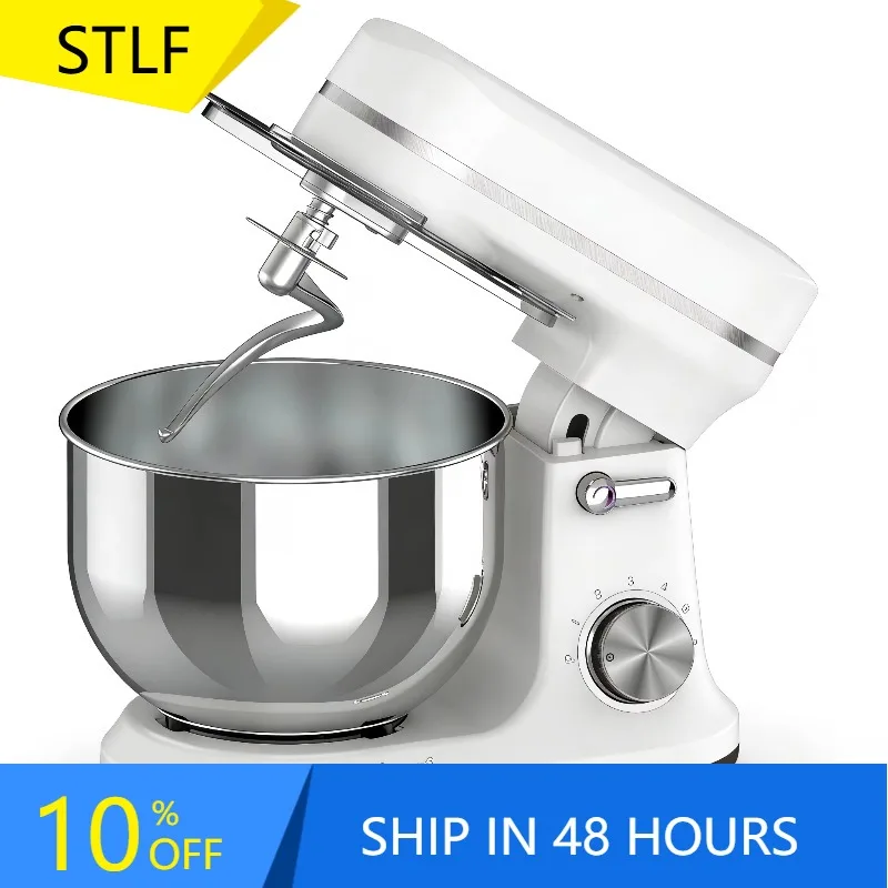 XMSJ Food Processor 800W DC Motor 5L Stand Mixer For Household Quiet 60db Max Powerful Loading 0~6 Speeds 30 Min Timer With Pro