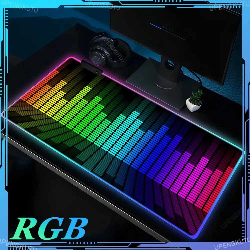 

Коврик для мыши с музыкальной тематикой, RGB-подсветкой, игровой коврик для мыши, красочные светодиодные светящиеся настольные коврики XXL, аксессуары для геймеров, компьютерные аксессуары с подсветкой для клавиатуры