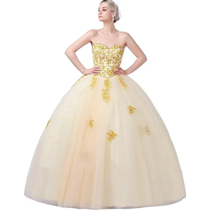 Vestido de noche sin tirantes para quinceañera, traje elegante con apliques para baile de graduación, varios colores, talla grande, hecho a medida, novedad