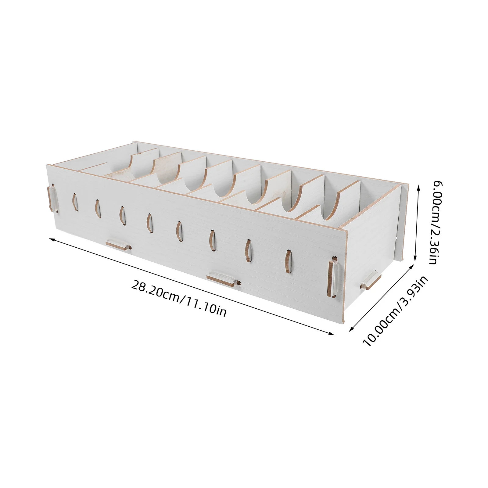 حامل سطح المكتب لبطاقات العمل الخشبية البيضاء للبطاقات والشارات، معرض الاستقبال المكتبي، ديكور البيئة الاحترافي