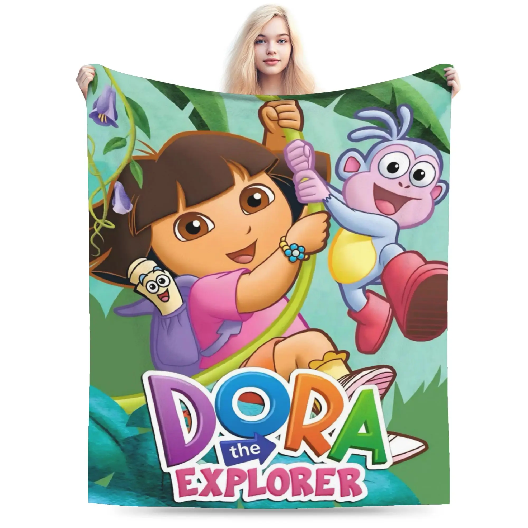 D-Doras The Explorers Blanket Multi-size Warm Cozy Fluffy  Throw Blankets for Sofa Couch and Bed