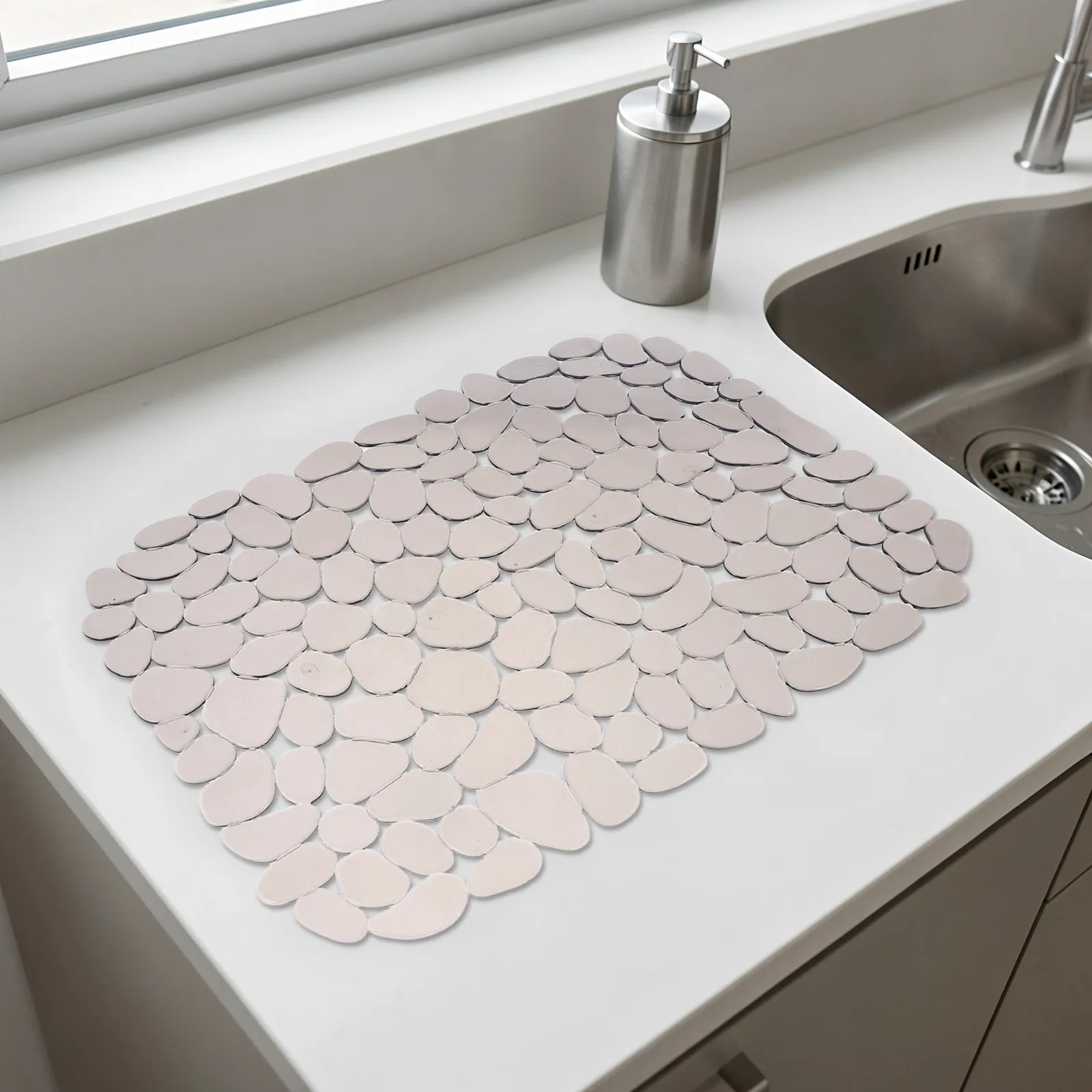40x30cm PVC Kitchen Sink Protective Mat Cuttable DIY Draining Pad Cut to Fit Counter Dish Drying Mat for Countertop Racks