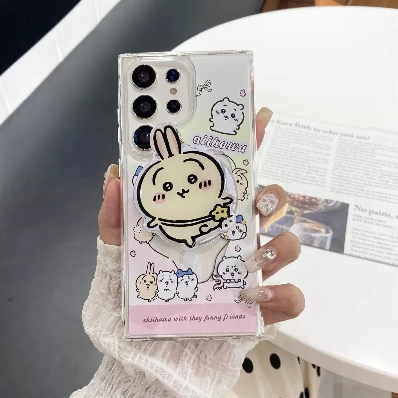 

Anime Chiikawa Mobile Phone Case Magnetic Attraction Suitable for Samsung S25ultra S24 23fe 22 Mobile Phone Case Note20 Cartoon