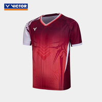 2025 New Victor Victory Badminton Tennis Clothing Sports Short-sleeved T-shirt Comfortable Breathable Sweat-absorbent Cool Top