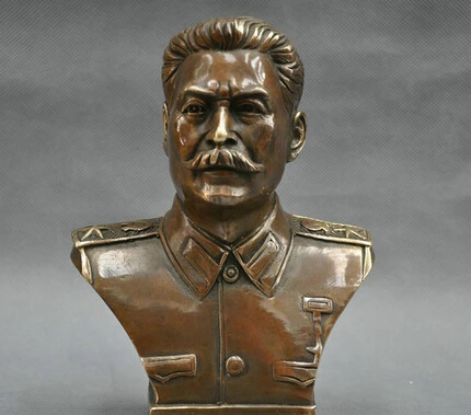 

6'' Russian Leader Joseph Stalin Bust BRASS Statue R0712