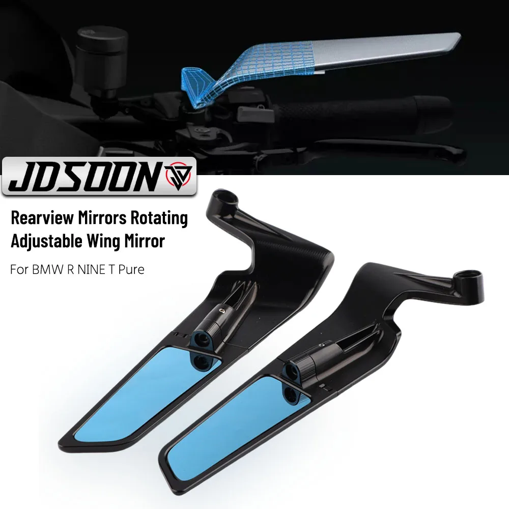 

For BMW R NINE T Pure Racer Scrambler R nineT Urban G/S 2017-2024 Rearview Mirrors Rotating Adjustable Wing Mirror CNC Aluminum