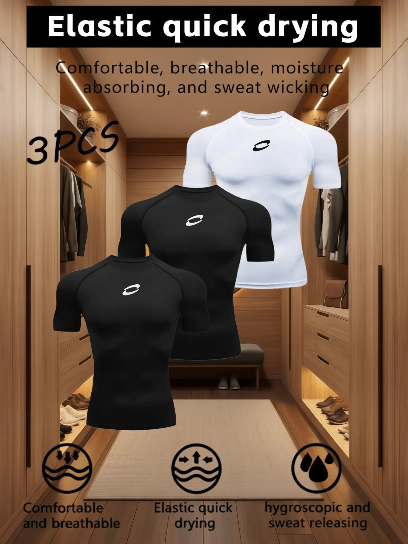 Triplet Men's Compression Printed T Shirt Summer Sportswear Running T-shirt Elastic Quick Dry Sport Gym Fitness TShirts Men