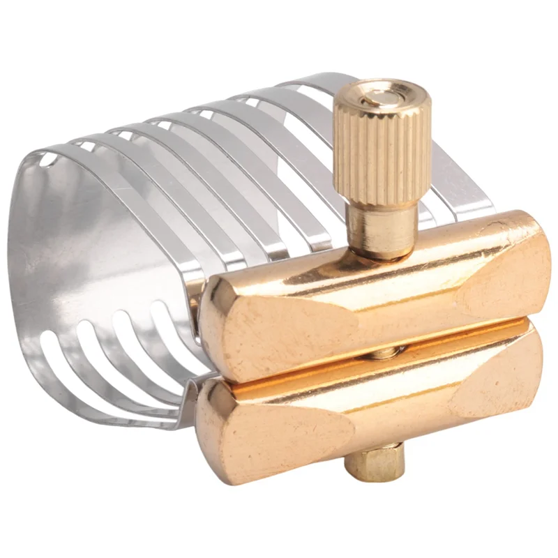 ABKV-2X Tenor Saxophone Clamp Instrument Mouthpiece Ligature Clip Sax Head Clip Saxophone Part Sax Ligature