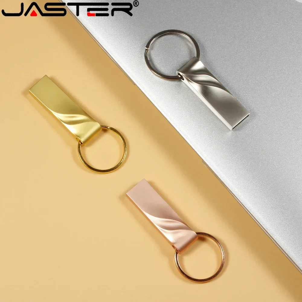 JASTER New USB Flash Drive 64GB 32GBMini Metal Tricolor Wave Whistle with Case 128GB Free Custom Logo Pendrive 16GB Memory Stick