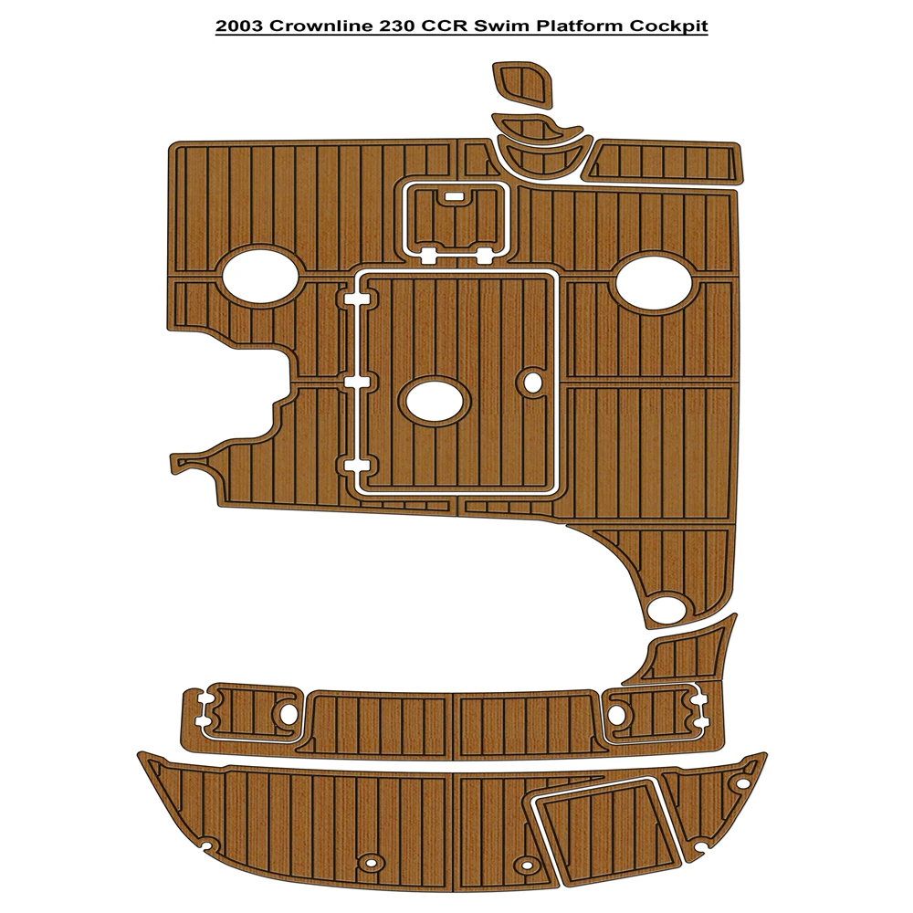 

2003 Crownline 230 CCR Платформа для плавания Кокпита Pad Лодка Пена EVA Искусственный тиковый коврик для пола SeaDek Стиль Gatorstep Самоклеящийся