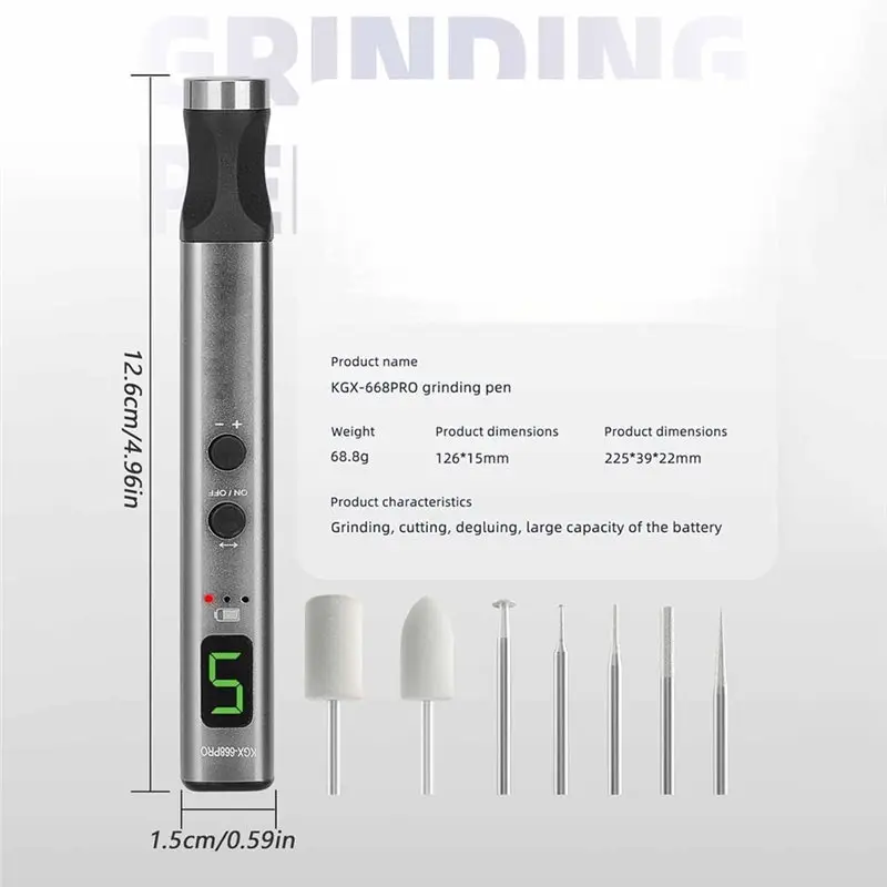 ABVT-Cordless 5-Speed Engraving Pen Carving Tool, Adjustable Speed For Electronic Products Wood, Stone, Metal Glass