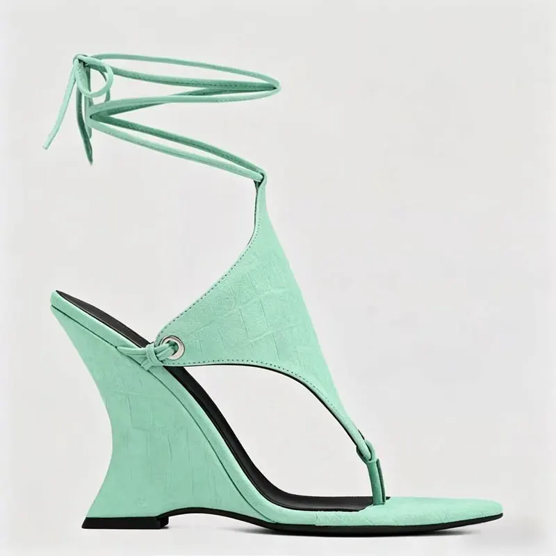 New Women's Black Suede Lace-Up Heeled Sandals Pointed Toe Ankle Tie Party Dress Shoes Fashion High Heels Sandalias Mujer - view 6