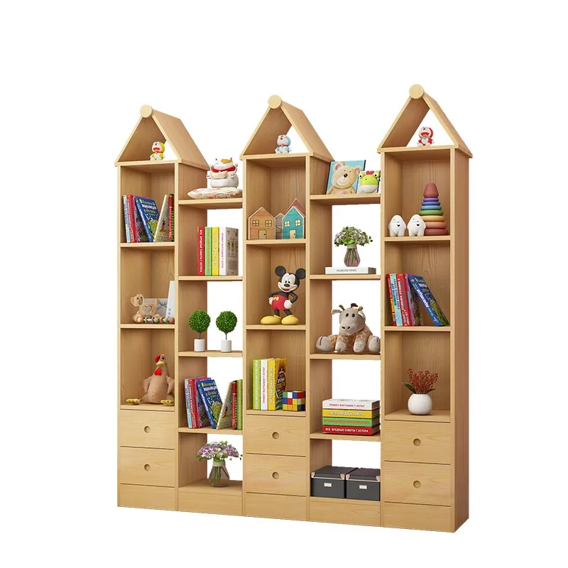 

-ForNature Solid Wooden MDF Bookcase Multifunction Shelf Study Furniture School Furniture&