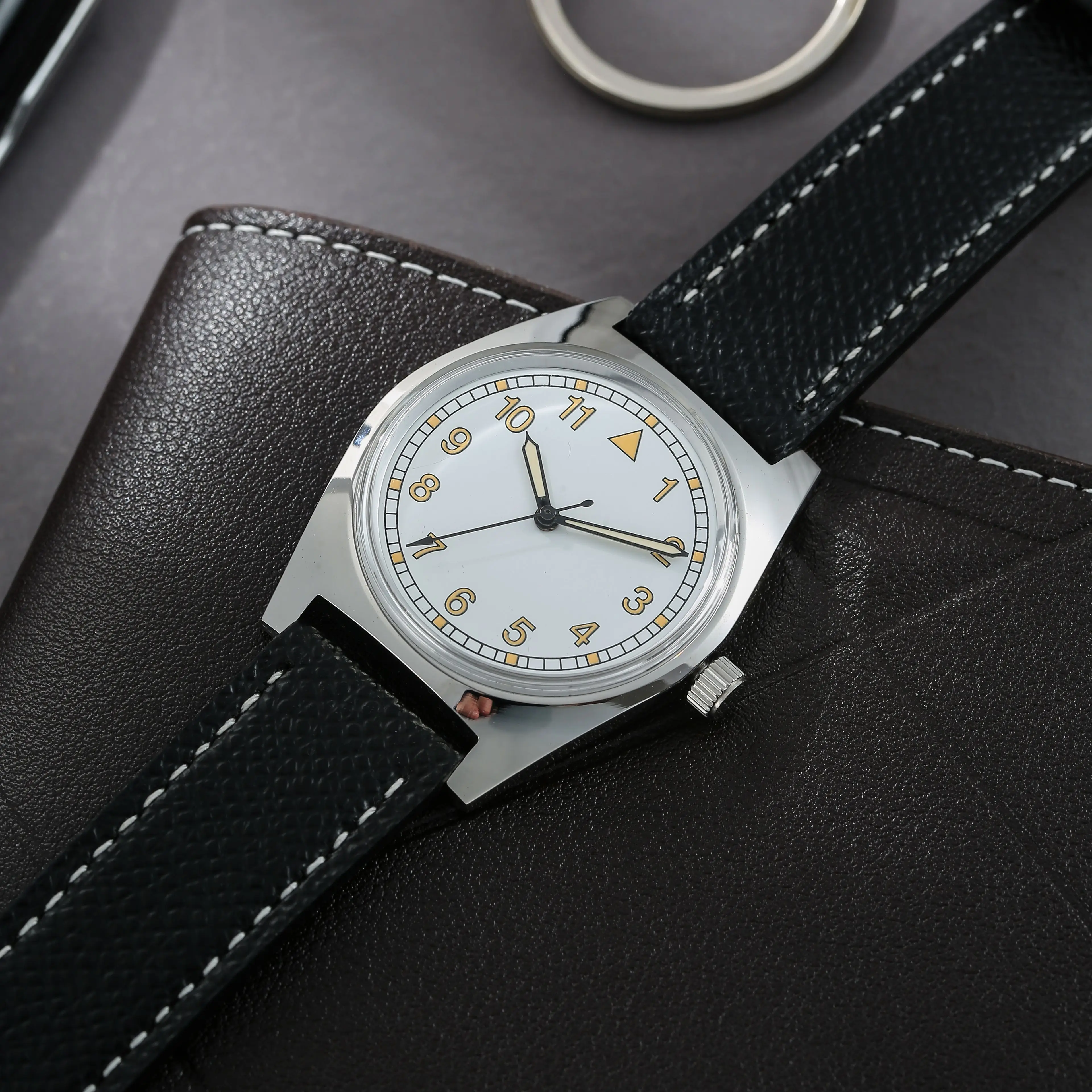7120 Mechanische Pilotenuhr – 36 mm Handaufzug, Retro-Flieger-Stil für Herren – Detail 11