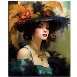Elegant Lady -  Diamond Painting new 2024 Full Square Riund Diamond Mosaic Portrait Embroidery Home Decor