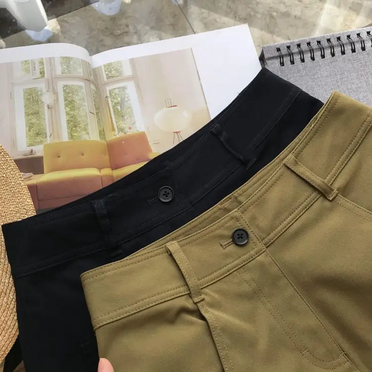 Spring And Autumn New 2023 Fashion Green Pants High Waist Radish Pants Casual Straight Barrel Work Pants For Women