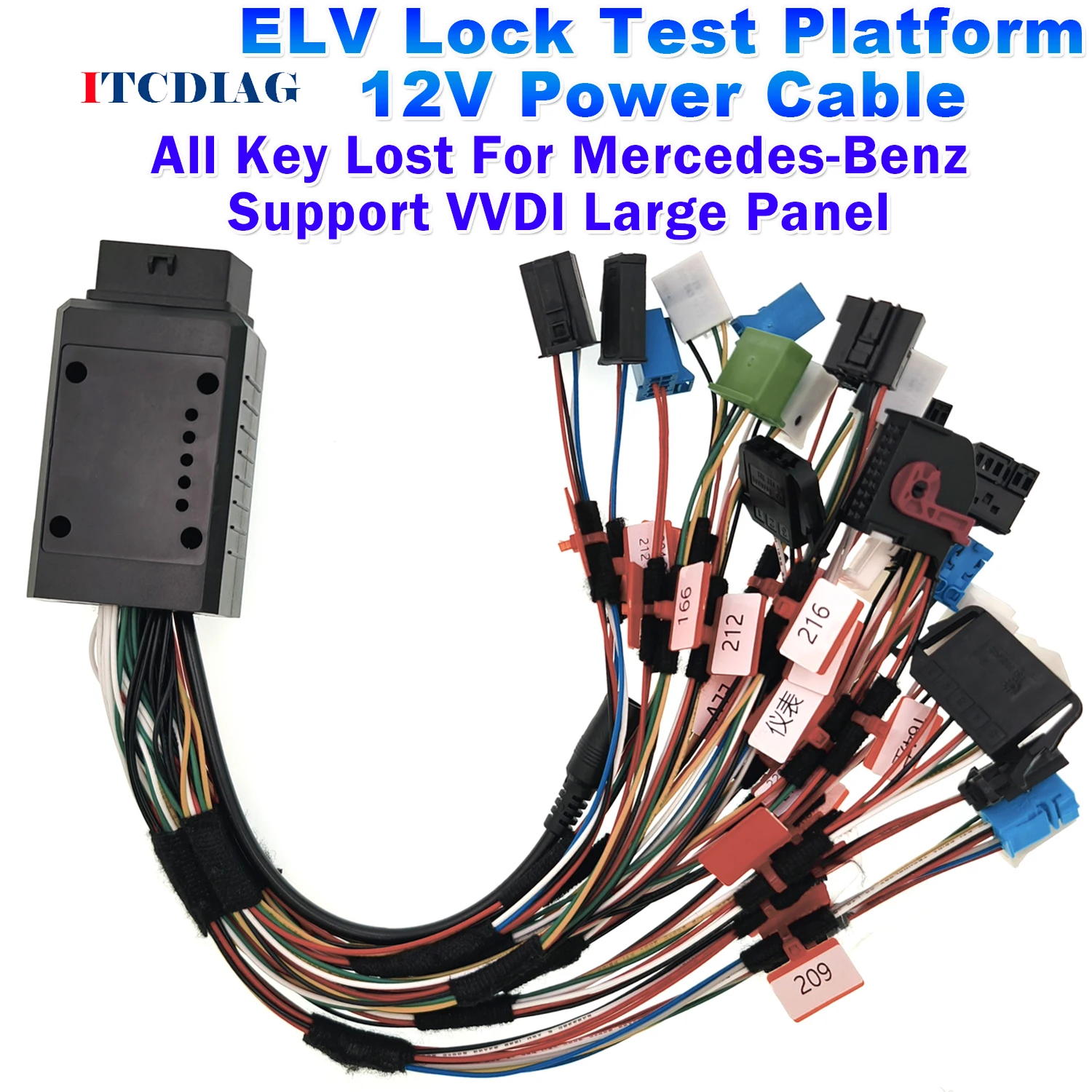 

Full-Function ELV Lock Test Platform Cable 12V Power For Mercedes-Benz All Key Lost Support VVDI Large Flat Panel Wiring Harness