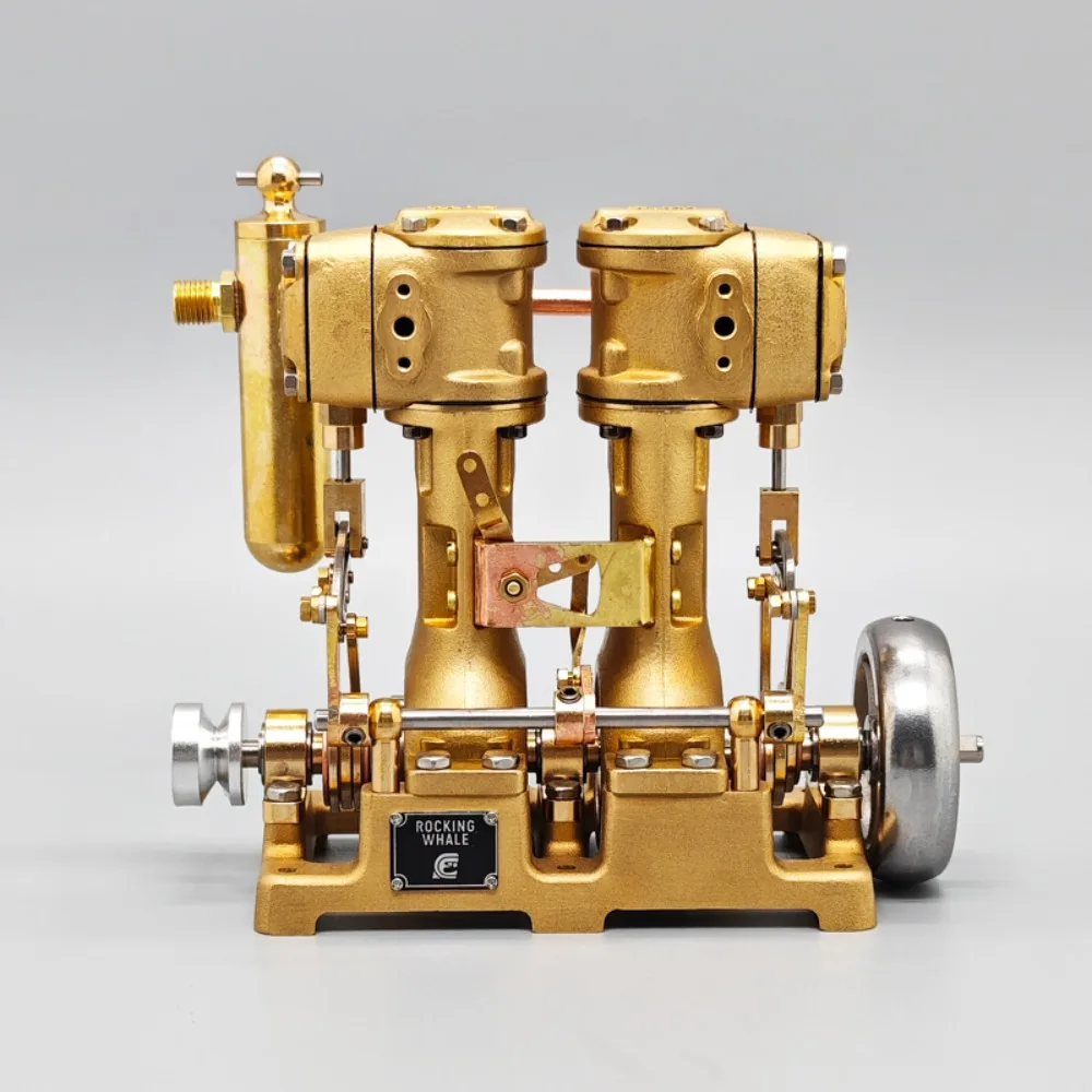 

RW L2 Steam Engine Twin cylinder Steam Engine Brass Casing Stainless Steel Cylinder Liner Small Air Pump Stirling Engine Model