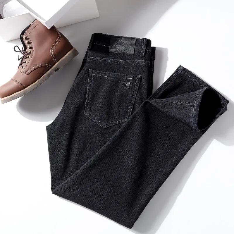 

Outstanding Quali Thiened Fce Lined Straight Leg Men's Casual Jeans for Autumn Winter Comfortable Versatile Long Pants