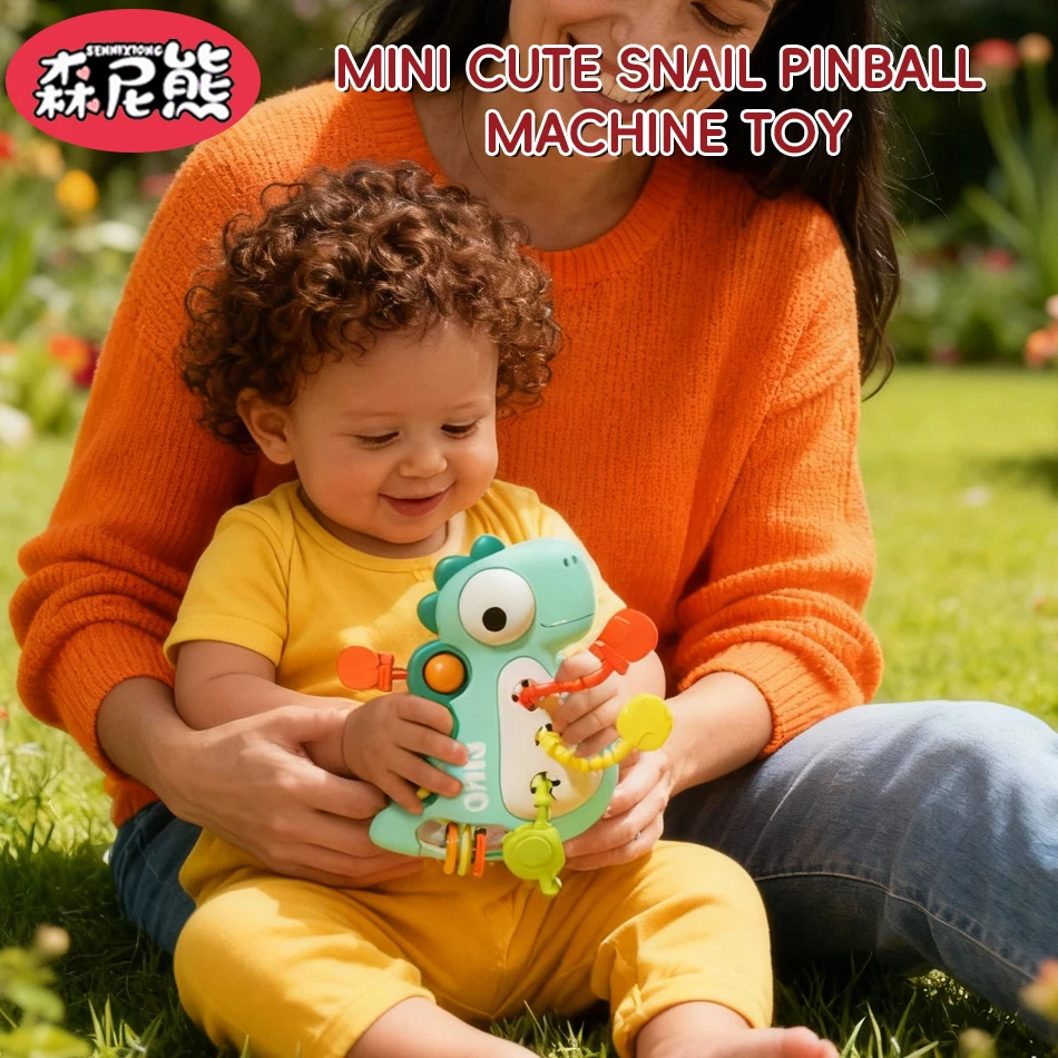 

SENNIXIONG Montessori Baby Dinosaur Pull String Infant Newborn Sensory Silicone Develop Teething Rattles Toys For Toddler Gifts